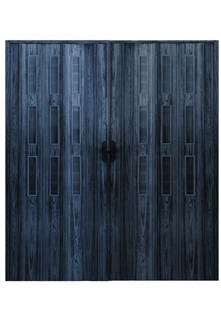 ERİKMANN Akordiyon Kapı 410 X 230 Karaağaç Camlı Çift Açılım 12mm Kalın Antırasit