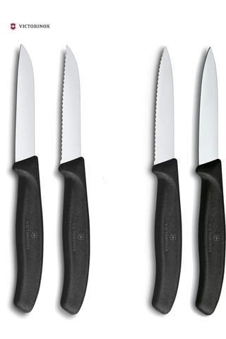 Victorinox Tam Bıçak Seti 4'lü Black Series Meyve - Sebze Bıçakları