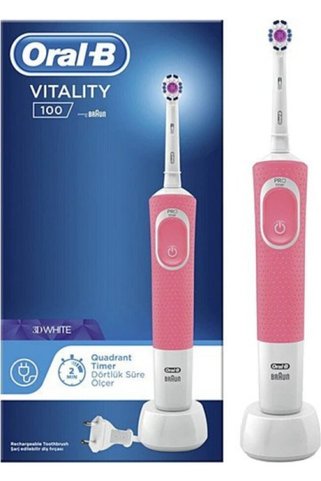 Oral-B Vitality 100 3d White Şarjlı Diş Fırçası Pembe