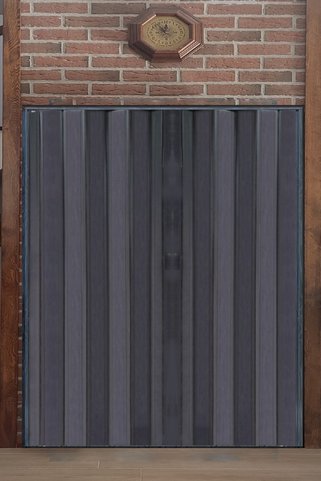 ERİKMANN Akordiyon Kapı 500 Cm H230 Karaağaç Camsız Çift Açılım 12mm Kalın Antırasit