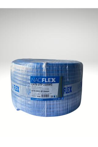 NACFLEX Cat6 U/utp 23 Awg Data Kablosu + W/16ø Spiral Borulu Kablo (25m)