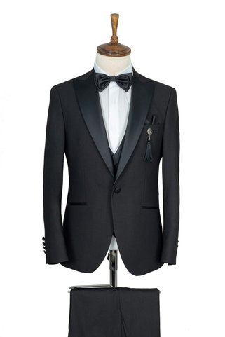 ADİMO Erkek Slim Fit Yelekli Damatlık