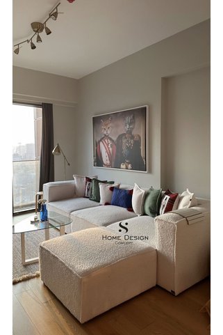 S Home Design Concept Frida 4 Modül Pofidik Modüler Kanepe L Köşe Koltuk Takımı, Teddy, Krem
