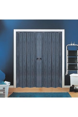 FARAN DEKORASYON 185 x 215 Antrasit Renk Camsız Çift Açılım Pvc Akordiyon Katlanır Kapı