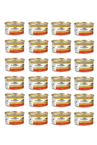 Gourmet Parça Etli Sığır Etli Kedi Konservesi 85 Gr. X 24 Adet