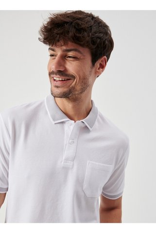ALTINYILDIZ CLASSICS Polo Yaka Beyaz Erkek T-shirt 4a9000000004