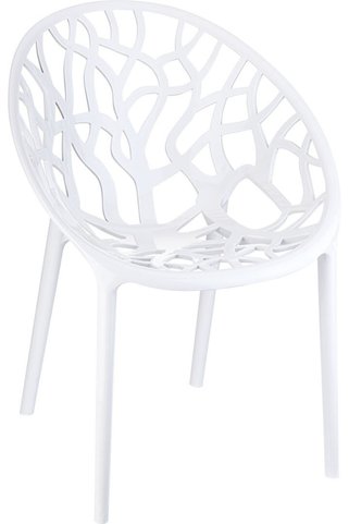 Siesta Crystal Plastik Contract Sandalye Parlak Beyaz Mutfak Balkon Salon Bahçe Cafe