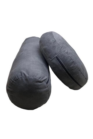 REMEGE Antrasit Meditasyon Minderi & Bolster Minderi - Ikili Set - Tay Tüyü Kumaş