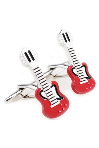 Ocean Pole Erkek Kırmızı Gitar Kol Düğmesi Cgjklmsz