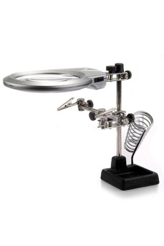 Nikula Mg16129-b 130 Mm. 2.5x, 5x Mercek Masa Üstü Ledli Mini Büyüteç Havya Stand Pcb Tutucu