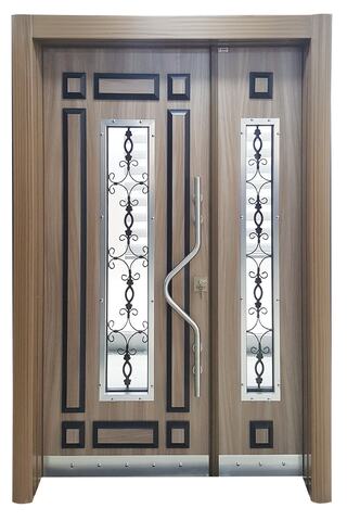 tezwood ahşap kapı sanayi Celik Kapi Eskitme Kasalı Kabartmalı Model Apartman Giriş Kapısı, Dış Mekan Kapısı Sol Açılım