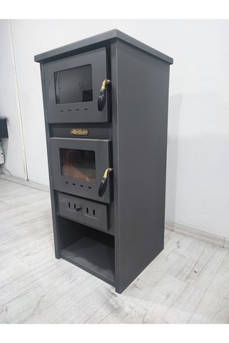 flamestove Ithal Kuzineli Odunluklu Çelik Soba(füme)