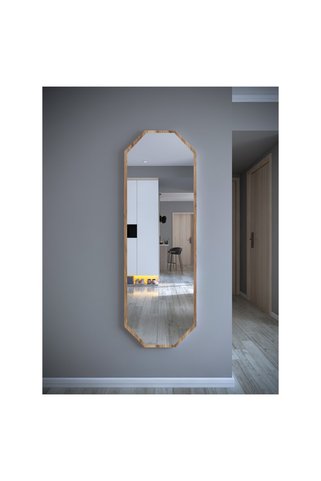 nysamo Ceviz 6 gen Dekoratif Boy Aynası 40x120 cm