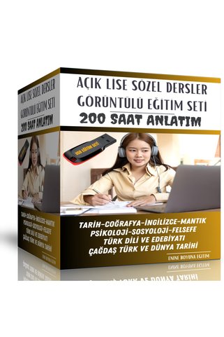 Enine Boyuna Eğitim Açık Lise Sözel Tüm Dersler Görüntülü Eğitim Seti