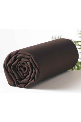 makiteks %100 Pamuklu Kahverengi 200x200 2*(50X70) Battal Boy Lastikli Çarşaf Takımı