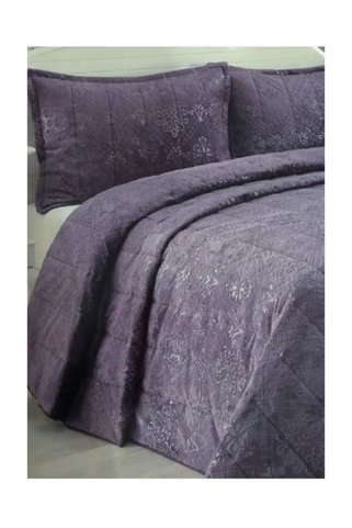 Merinos Yatak Örtüsü Çift Kişilik Ipeksoft Bade Koyu Gri