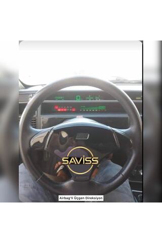 Saviss Fiat Tempra Tipo Parlak Siyah Üçgen Direksiyon uyumlu Maun Kaplama (Airbag'li model)