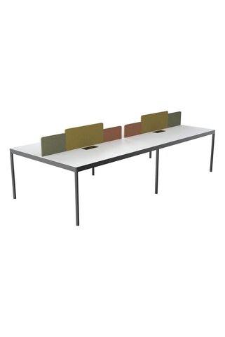 Çağın Ofis Mobilyaları Ofisimi LESS DÖRTLÜ 320 CM ÇALIŞMA OFİS MASA Workstation (Lak Beyaz)