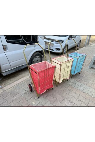 NESS AVM Ekstra Kalın Geniş Boy 19 Mm Boru Kalın 5 Mmtelli 65 Litre Iç Hacim Pazar Arabası(ÇANTA RENGİ KARMA)