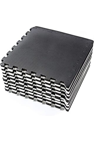 VipDeluXe Basics Hardware Siyah Beyaz - 16 Eva Köpük Bulmaca Mat - 31 x 31 x 1 cm - Toplam 1,5 M2