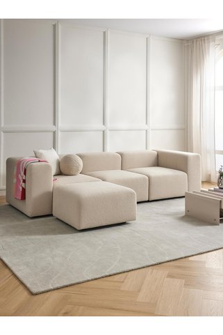 S Home Design Concept Pietro 4 Modül Modüler Kanepe Köşe Koltuk Takımı, Teddy, Krem