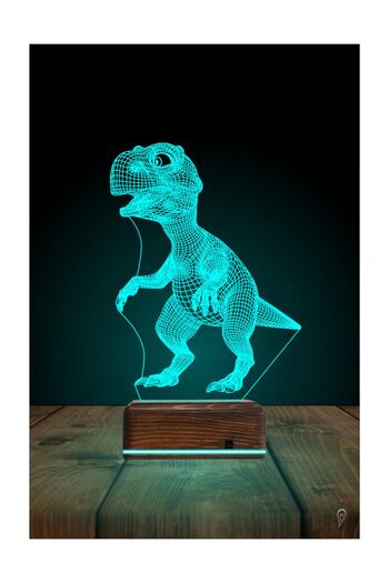 TahtaModa 3d Lamp Illusion Table Night Light 16 Color Controlled Dinosaur