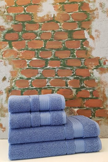 Özdilek Trendy 4 Piece Bath Towel Set - Dark Blue