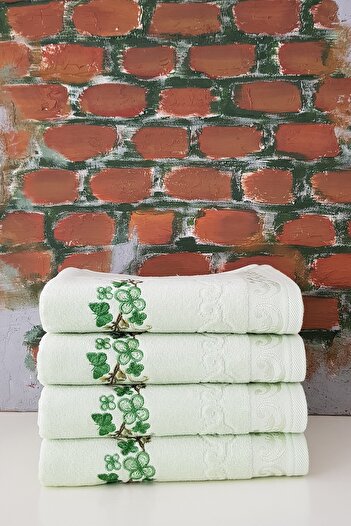 Özdilek Dila V2 Embroidered Towel 4 Pack Green