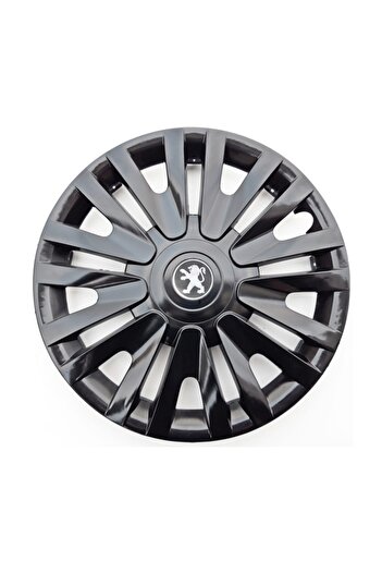 Seta 13'' Inç Peugeot Jant Kapağı 4 Adet Çelik Jant Görünümlü Parlak Siyah - Kırılmaz Esnek