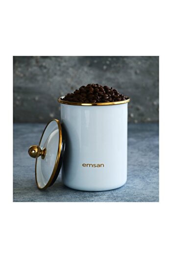 Emsan Troy Enamel Large Jar White