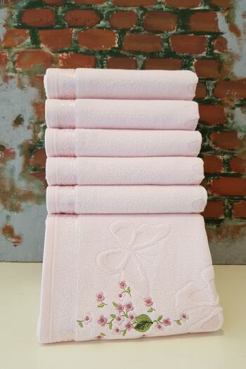Özdilek Jasmin 6-Piece Towel Pink