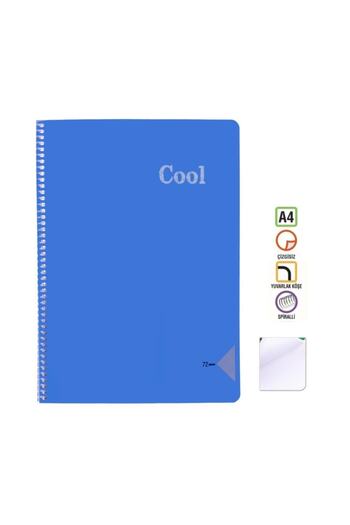 KESKİN COLOR Гострий A4 зошит 72 арк. Без ліній (гладкий) Spr. Pp. Kpk. Cool Blue