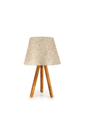 EvLight Three-Legged Wooden Lampshade with Gold String