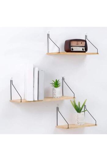 Tiydem Nelli Triple Shelf Decorative Wall Shelf (Black)