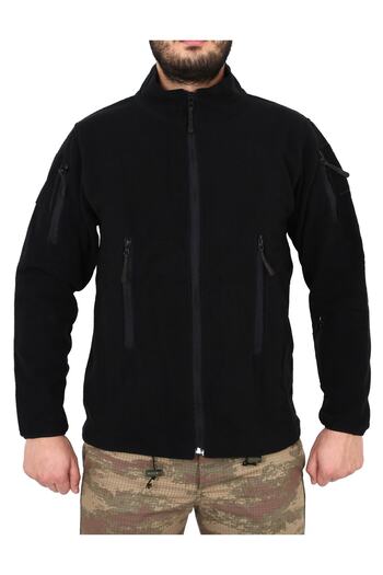 KORDAK Ανδρική ζακέτα μαύρη Fleece