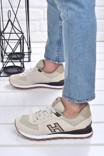 Hammer Jack Men's Beige Nubuck Leather Sneakers