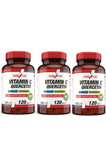 Nevfix Vitamin C Bromelian Quercetin 120 Tablets X 3 Boxes 360 Tablets