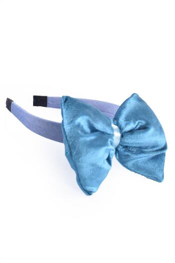 hahai accessories Tiara cu fundă din catifea de culoare albastră Hahai pentru femei