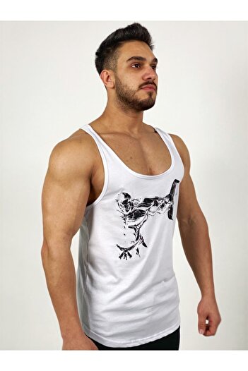BLACK Άνδρας White Joker Fitness Tank Top