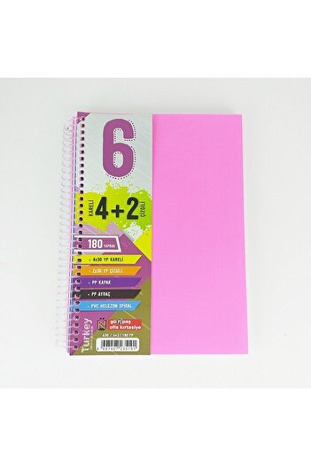 Gürpaş 4 Checked +2 Lined Bookmark Notebook 180 Sheets