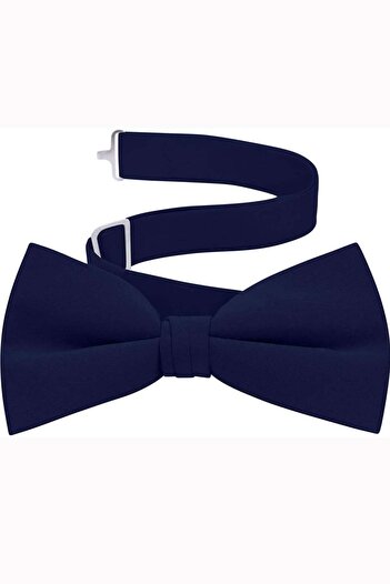 Gutiero Navy Blue Bow Tie Satin