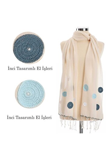 Dosimira Handmade Cotton Shawl with Pearls