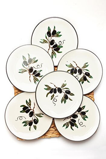 M'art Home Mart Home Olive Round 6-Piece Cake Plate