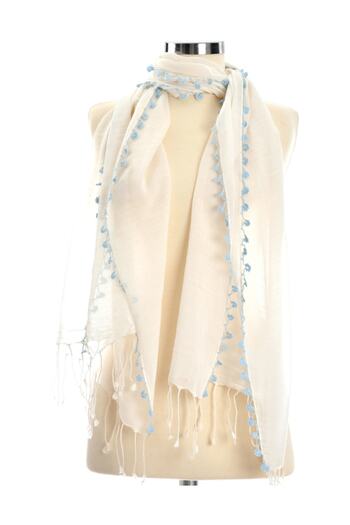 Dosimira Silk Blue Embroidered Handmade Large Shawl