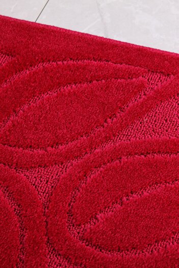 Confetti Flora 50x80 40x50 cm PS Claret Red Bath Rug