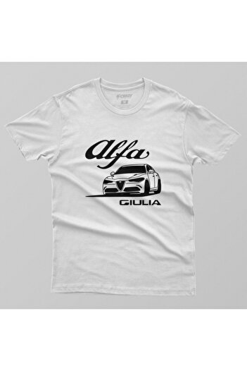 Crazy Tricou alb Alfa Romeo Giulia pentru bărbați