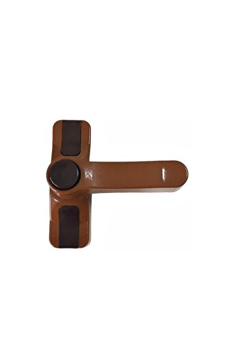 EYM 5 Pcs PVC Window Child Safety Burglar Security Lock With Button Light Brown