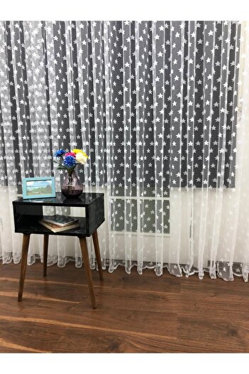 Esse Home Yıldız Desen Tül Perde 350x260 Sık Pile 1/3