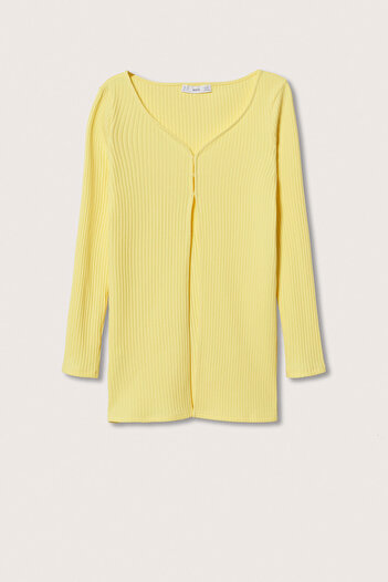 MANGO Woman Sarı Kadın Hırka 27055805