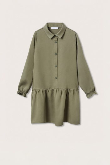 MANGO Kids Girl's Dark Khaki Dress